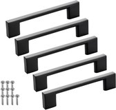 SOTECH set van 5 meubelgrepen BLACKLINE XII BA 96 mm zwart mat aluminium (lengte 121 mm, breedte 9 mm, hoogte 28 mm) design ladegrepen