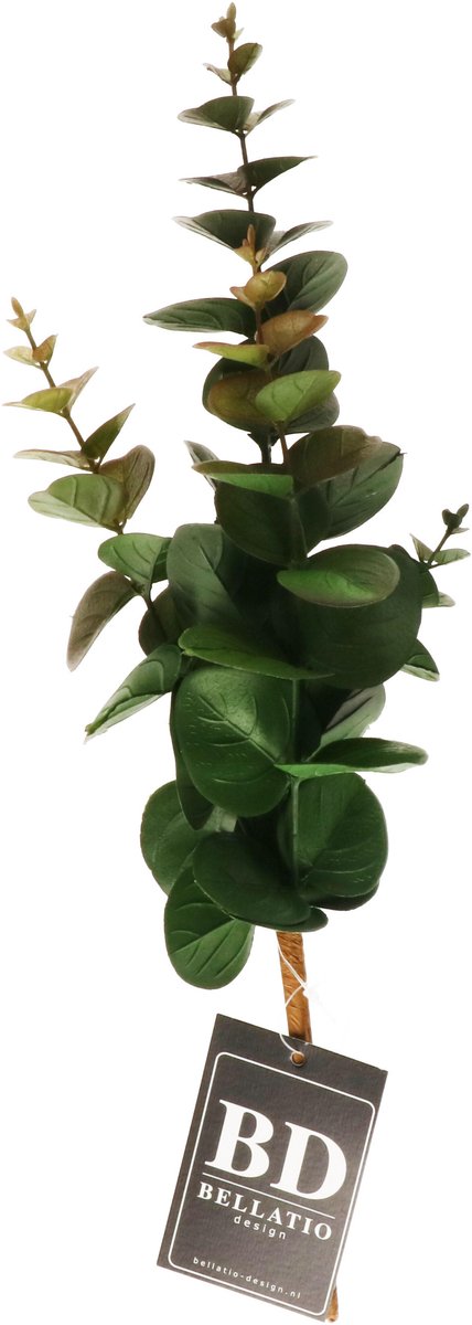 Bellatio Design Kunstplant takken Eucalyptus Bella - 3x - 38 cm - groen - decoratie bladgroen