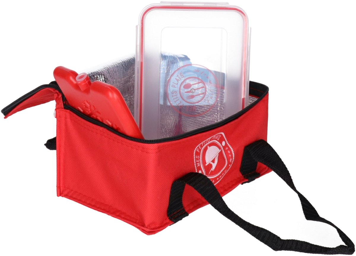 Cook Concept Koeltasje - rood - voor lunch - 3L - 22 x 15 x 11 cm - met koelelement en box