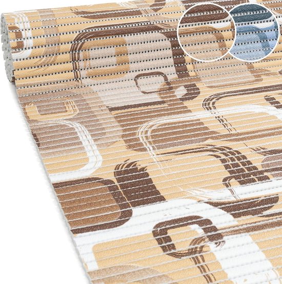 ANRO Badmat, zachte schuimmat, bad- en douchemat, antislip, badloper, effen, bruin, 240 x 130 cm