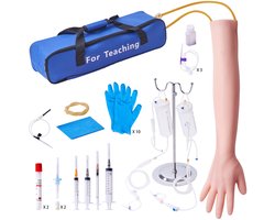 Phlebotomy Practice Kit, Iv Venapunctie Training Set, Zeer Gesimuleerde Iv Training Arm met Draagtas, Ideaal voor Studenten, Verpleegkundigen en Professionals