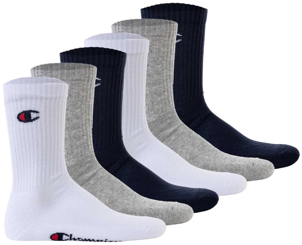 6 paar Champion crew sokken 46 unisex tennissokken U20005 Zwart