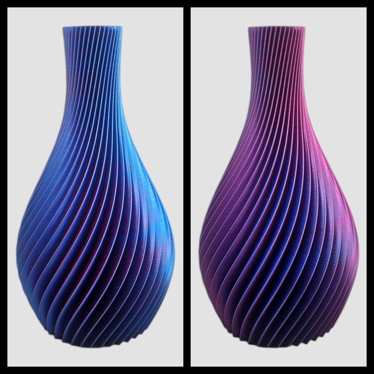 Vaas Pyriet voor droogbloemen en zijdebloemen paars/blauw handgemaakt trendy unieke vaas voor interieur decoratie