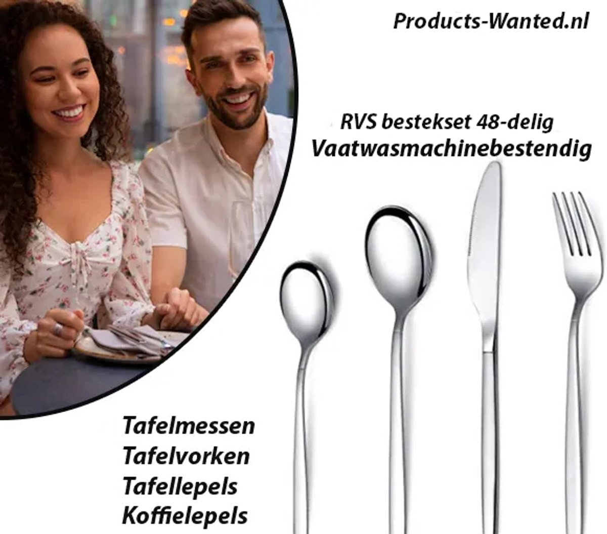 RVS Bestekset 48-Delig Vaatwasmachinebestendig