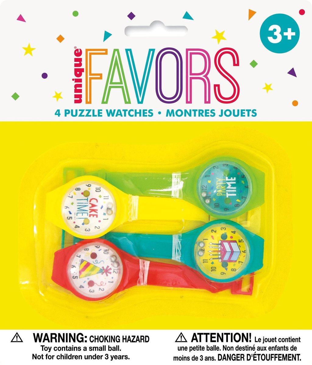Uitdeelcadeautjes Horloge Puzzels 18cm 4st