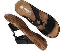 Rieker Dames Slipper - 60885-00 Zwart - Maat 40