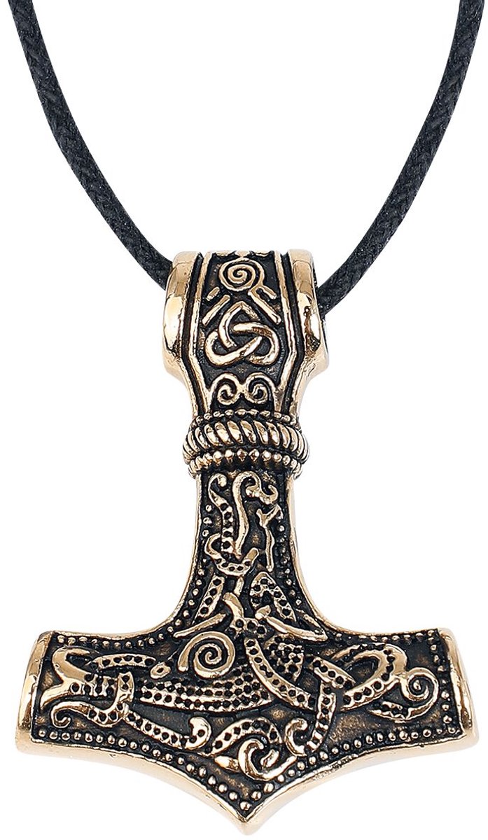 Goedkoopste etNox hard and heavy Golden Thor’s Hammer Halsketting goudkleurig Unisex