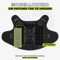 Zwart Always Prepared hondentuig met klittenband voor patches, 'Service Dog' patch zichtbaar.