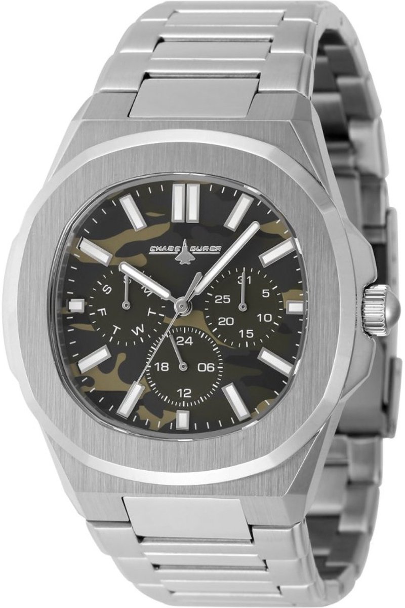 Chase Durer CDW-0168 Heren Horloge - Waterdicht - Analoog - Quartz Uurwerk - Roestvrij Staal met blauwe Wijzerplaat - 41mm