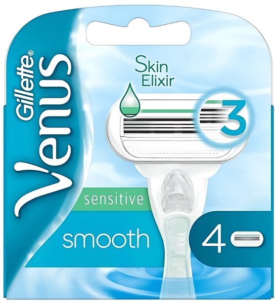 Gillette - Venus Smooth - Sensitive - Skin Elixir - Zachte scheerbeurt - 4 Navulscheermesjes