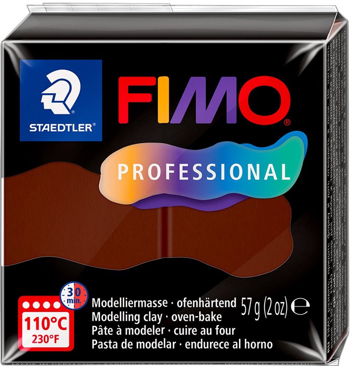 FIMO professional - ovenhardende boetseerklei - blok 57 gr - chocolade