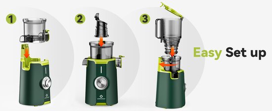 LINKChef Slow Juicer Sapmaker, Testsieger Sapmaker voor Groenten & Fruit, 130MM Ultra-Brede Opening & 1,8L Grote Capaciteit, Eenvoudige Montage, Makkelijk Te Reinigen, 250W