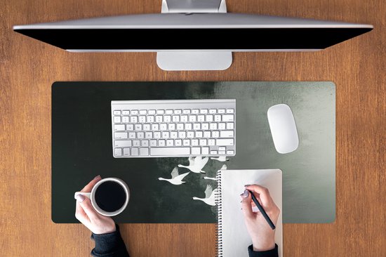 Tapis de souris XXL - Sous-main - Sous-main - Vogel - Japandi - Vert - 90x45 cm - Tapis de souris XXL