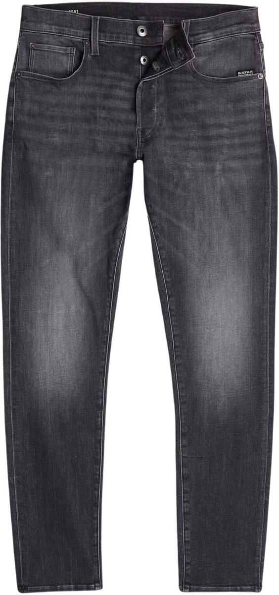 G-STAR 3301 Slim Heren Jeans faded magnet Zwart