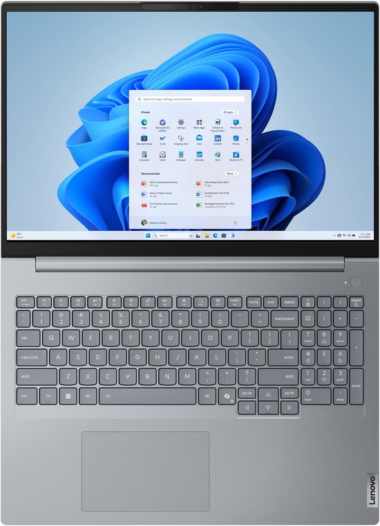 Lenovo ThinkBook 16 G8 IRL Intel Core 5 210H Laptop 40,6 cm (16") WUXGA 16 GB DDR5-SDRAM 512 GB SSD Wi-Fi 6E (802.11ax) Windows 11 Pro Engels Grijs - Lenovo - Hoofdafbeelding