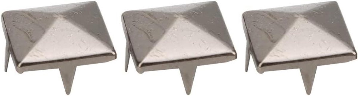 Image of 100 stuks 10-15 mm vierkante messing piramideklinknagels met stippenpatroon