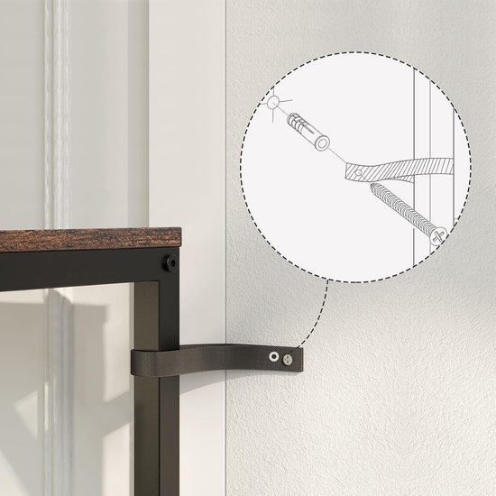 MAHANCRIS Consoletafel 160 Cm Met Oplaadstation - Vintage Bruin/zwart Bijzettafel Voor Woonkamer