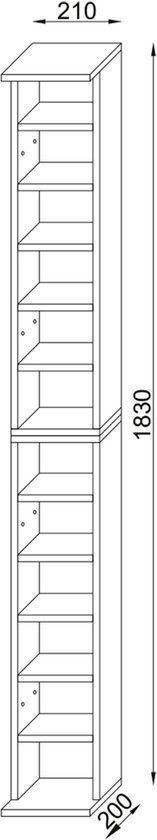 VCM en bois CD DVD support étagère armoire support de rangement Almera en bois CD DVD support étagère armoire support de rangement Almera