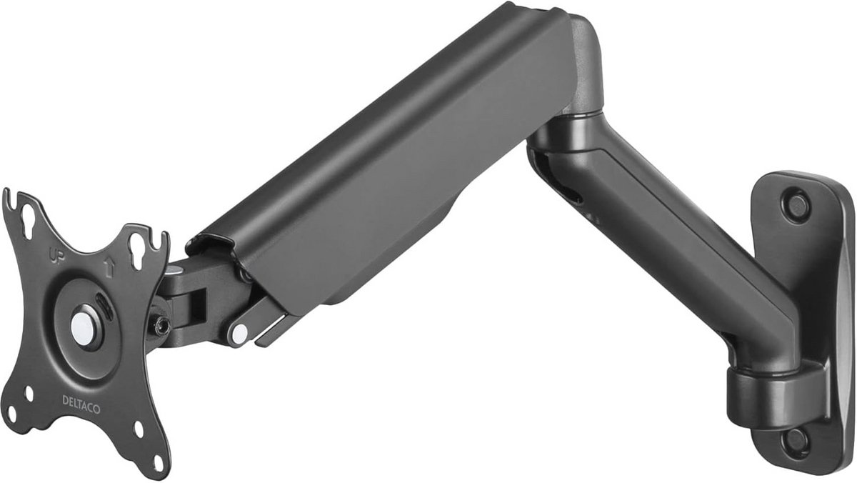 Gasgedreven Monitorbeugel voor Wandmontage - Geschikt voor 17 t/m 32 inch Schermen - Zwart