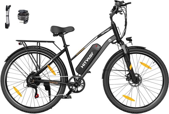Hitway Elektrische Fiets BK27S - Trendy 28 Inch City Commuter EBike met Afneembare 36V 13Ah Lithium Batterij - Damesfiets - E-Bike met 250W Motor - 7 Versnellingen - IP54 Waterdicht