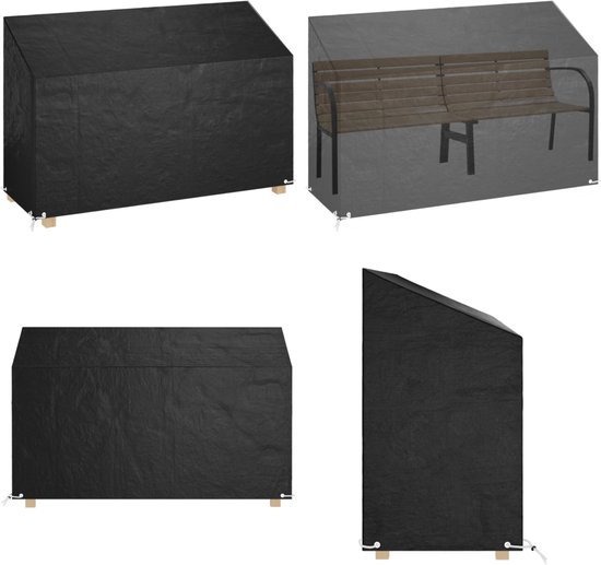 vidaXL Housse de banc de jardin - Zwart - 190x70x70/88 cm - Résistante à Water et aux UV - Housse de mobilier de jardin
