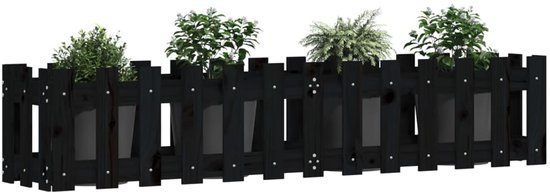 vidaXL Jardinière surélevée en pin 150 x Jardinières x 30 cm Noir
