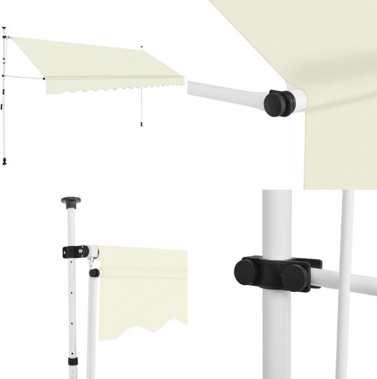 Store banne rétractable manuel vidaXL 350 cm Crème - Store banne rétractable - Auvents rétractables - Store banne rétractable - Auvents rétractable