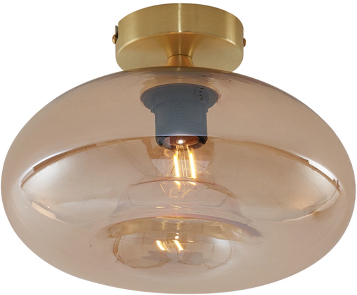 QAZQA busa - Art Deco Plafondlamp - 1 lichts - Ø 28 cm - Goud/messing - Woonkamer | Slaapk