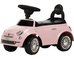 Puck Fiat 500 Loopauto Lichtroze - Met rugsteun en opbergvak - 12 maanden+