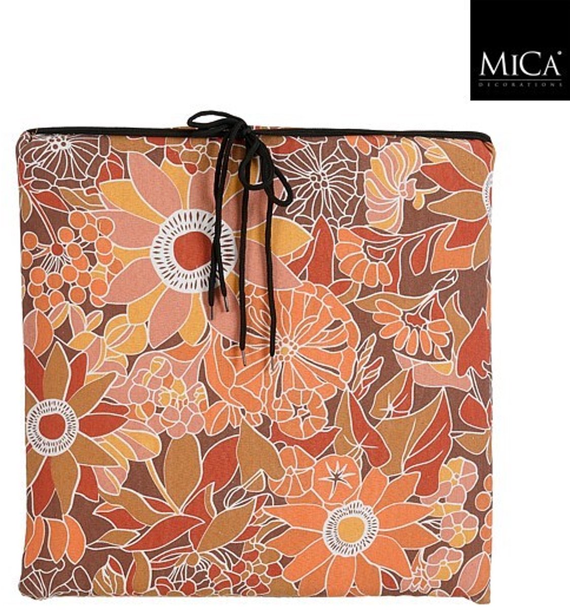 Mica Decorations Fleur Stoelkussen - 46 x 46 x 7cm - Oranje