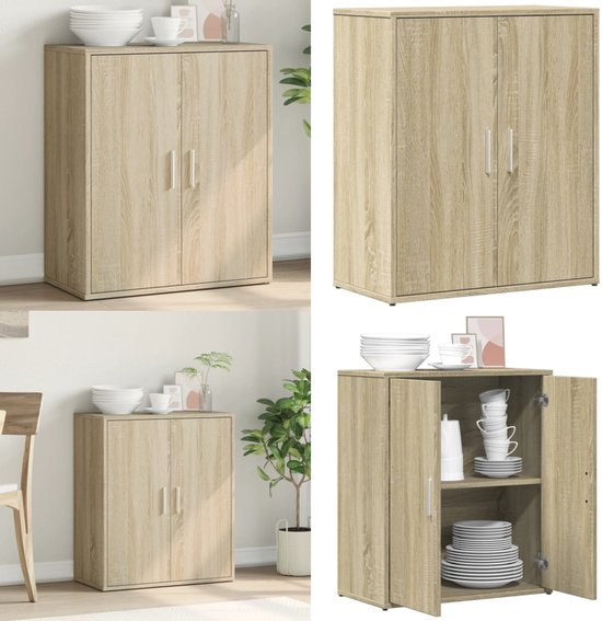 Buffet vidaXL 60 x 31 x 70 cm en bois traité couleur chêne Sonoma - Buffet - Commodes - Meuble de rangement - Meuble mural