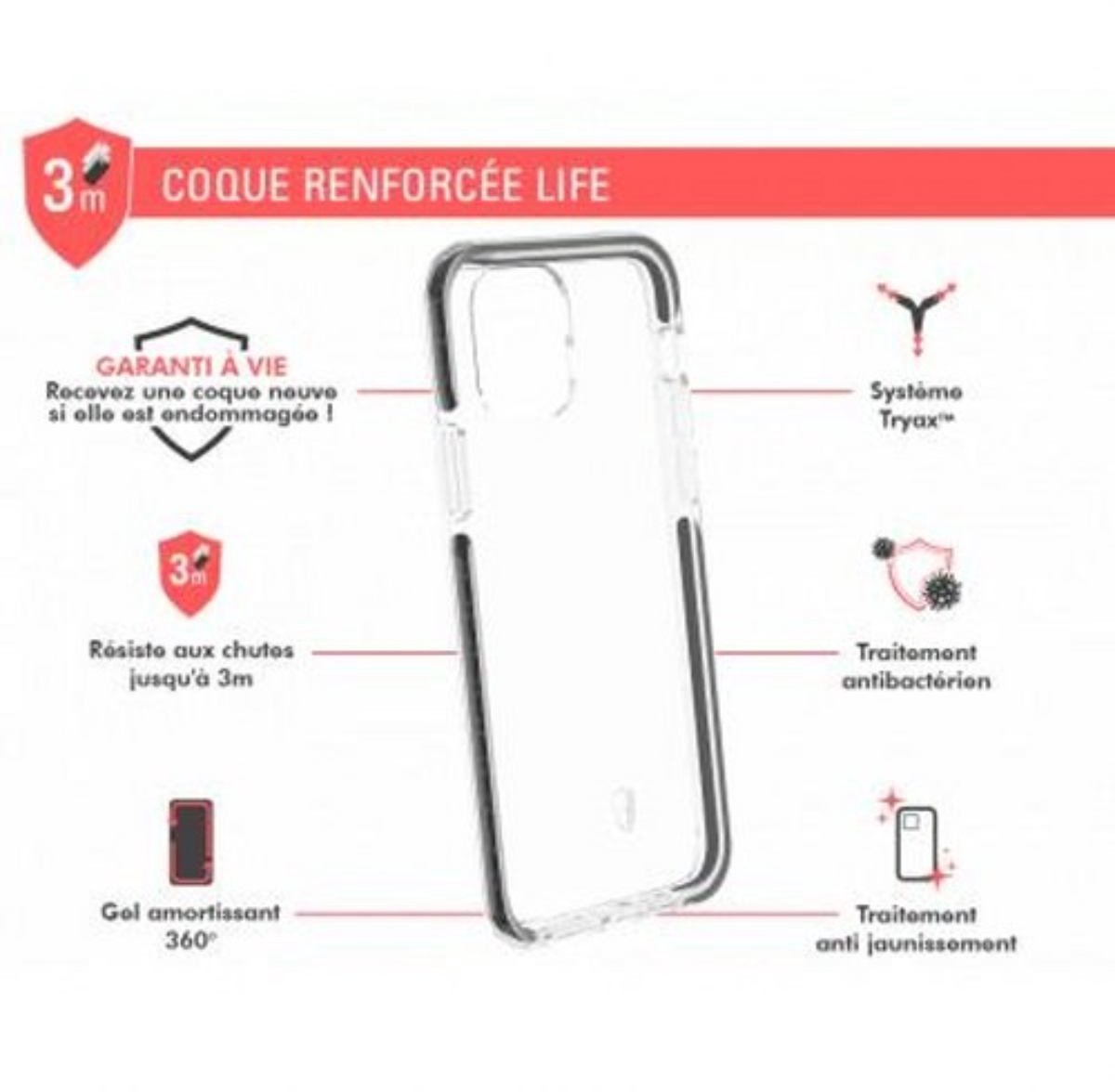 Force Case, Versterkte hoes Geschikt voor Apple iPhone 11 Pro LIFE, Transparant
