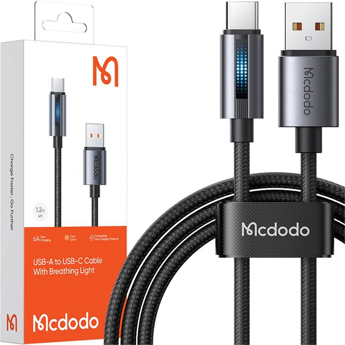 Mcdodo Usb-C Snellaadkabel Voor Samsung Xiaomi Type C 6A 100W 1M Geleid
