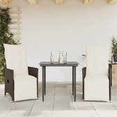 vidaXL Lot de 2 Chaises de jardin réglables avec coussins en résine tressée marron - Chaises de jardin - Chaises de jardin - Chaise de Jardin - Chaise de patio