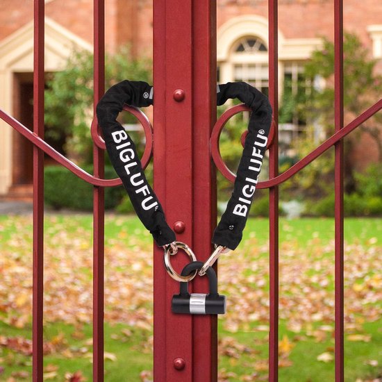 BIGLUFU Motorslot Heavy-Duty Kettingslot - 120 cm lang - Snijbestendig - 10 mm dik - Kleurrijke Vierkante Kettingen - 4 Sleutels - 16 mm U-Slot - Ideaal voor Motorfietsen, Fietsen - Generatoren - Poorten - Scooters van BIG — afbeelding 5