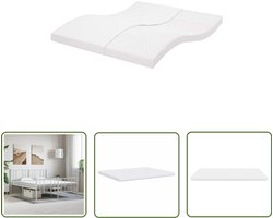 vidaXL Matras - Schuimmatras - Schuimmatras 7 zones hardheid 20 ILD 160x210 cm wit - 7 Zone Matras - Pocketvering Matras - Boxspring Matras