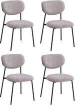 Bol.com Furnihaus - Eetkamerstoelen set van 4 - Amalia - Bruin - Stof aanbieding
