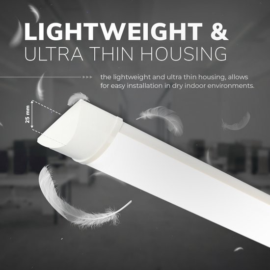Lineair Batten led-scherm met geïntegreerde led, 40 W, 4800 lumen, CCT