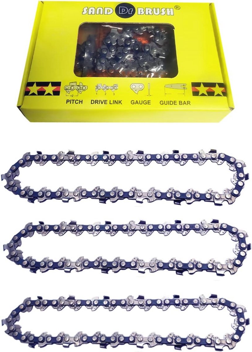 3x Mini Handheld Zaagketen voor 4 Inch Kettingzaag - Snijlengte 10cm, Precisie en Duurzaamheid