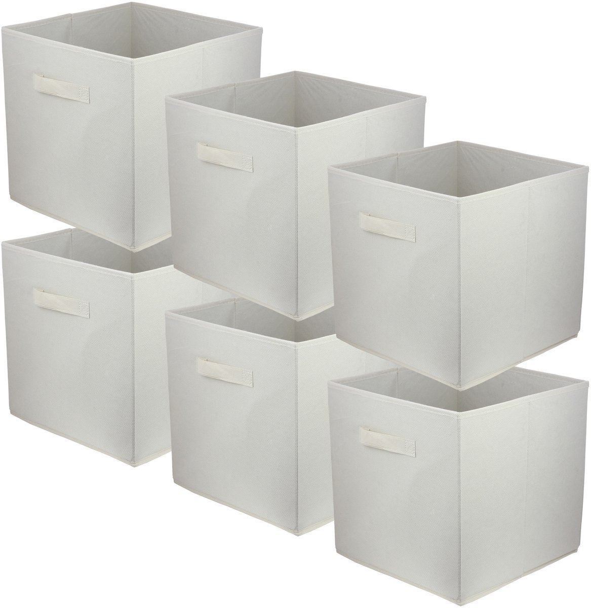LAVITA® Opbergmand Textiel - 31x31x31 Crème 6 Stuks - Opbergbox Kast Organizer Opbergdoos - Kastlade Verdeler Voor Kleding Ondergoed Badkamer Kledingkast - Vouwdoos Stoffen Doos Opbergdozen