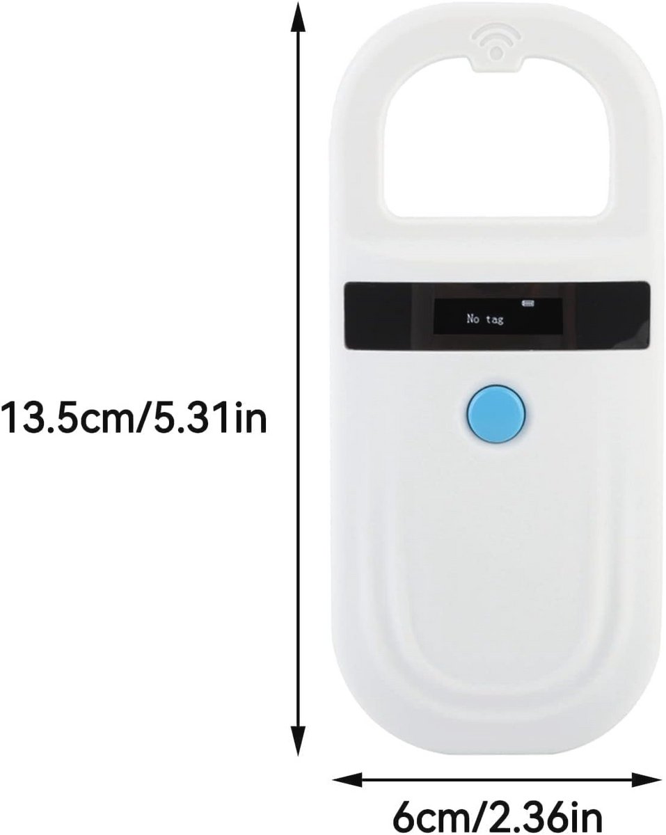Handheld Microchip Scanner voor Huisdieren - Oplaadbare RFID-lezer met OLED-display voor Dierenbeheer thumbnail 4