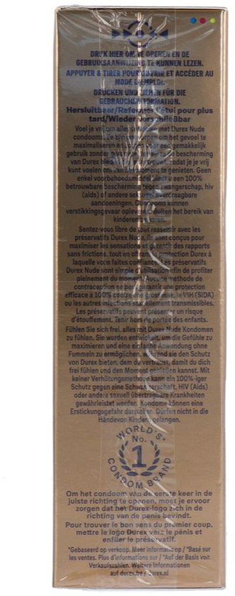 Durex - Condooms Nude Huid-Op-Huid Gevoel 10st - Ultra Dun