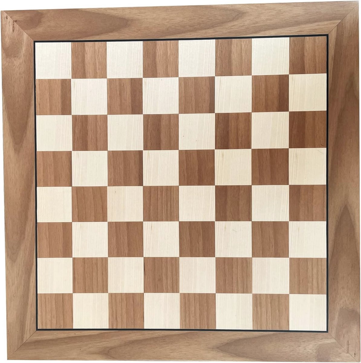 Deluxe handgemaakt schaakbord van beukenhout 44 x 44 cm zonder figuren