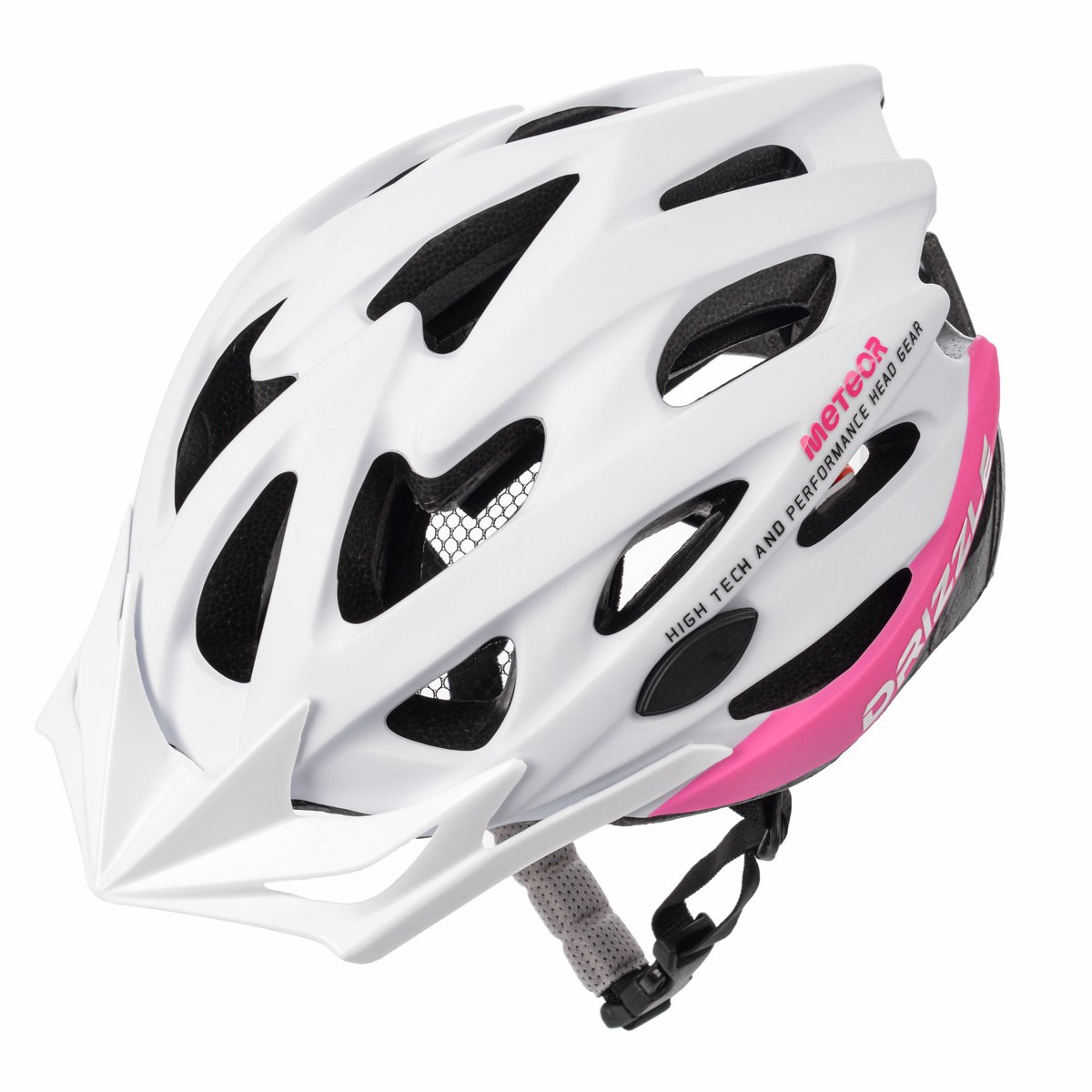Meteor - Fietshelm - MV29 Drizzle - maat L 58-61 cm wit/roze