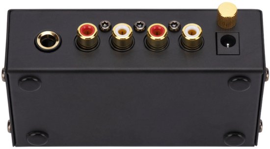 Livista premium platenvoorversterker - geschikt voor platenspelers - met RIAA-correctie - RCA audio-in- en uitgang - metalen behuizing - zwart — afbeelding 3