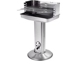 Grill Houtskool BBQ - Voor Tuin, Camping & Outdoor - Draagbare Trechtergrill met Plank - Roestvrijstaal - 87x89x89 cm