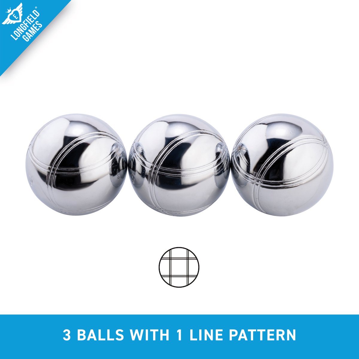 Metalen Jeu de Boules Set – 3 Ballen in Zwarte Rits Tas – Pétanque Set – Metalen Boules 74 mm 720 g – Inclusief But, Meetlint en Spelregels – Engelhart — afbeelding 3