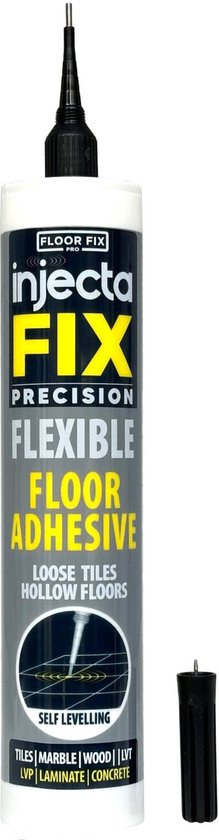 Fles Injecta FIX Precision Flexible Floor Adhesive met applicator.