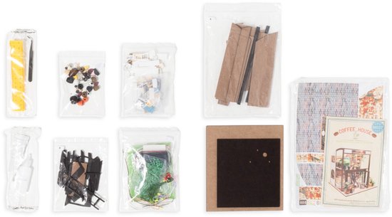 Crafts&Co Kit de construction miniature Adultes – Bois – Maison de poupée DIY – Cadeau de Noël – Café