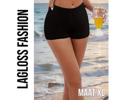 LaGloss® Afslankende Dames Zwembroek Zwart – Hoog Taille Badmode Short – Maat XL